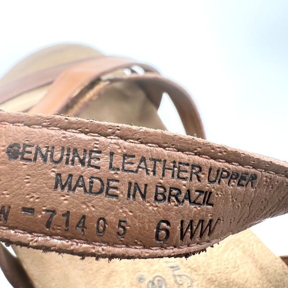 6WW 6XW 6EE Walking Cradles Womens Pool Brown Leather Comfort Sandals Shoes - Picture 13 of 14